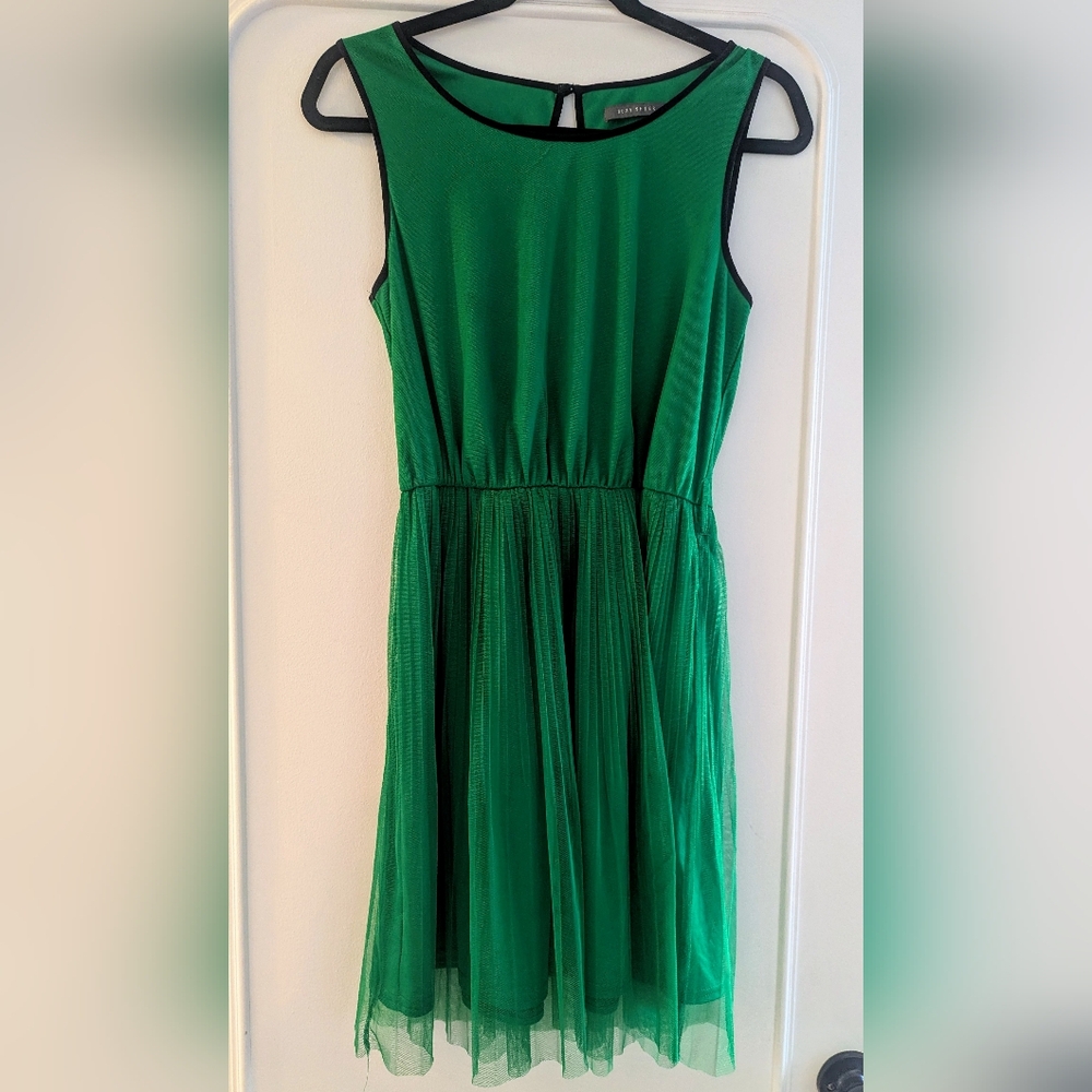 Vintage 90s Suzy Sheir Kerry Green Mini Dress
